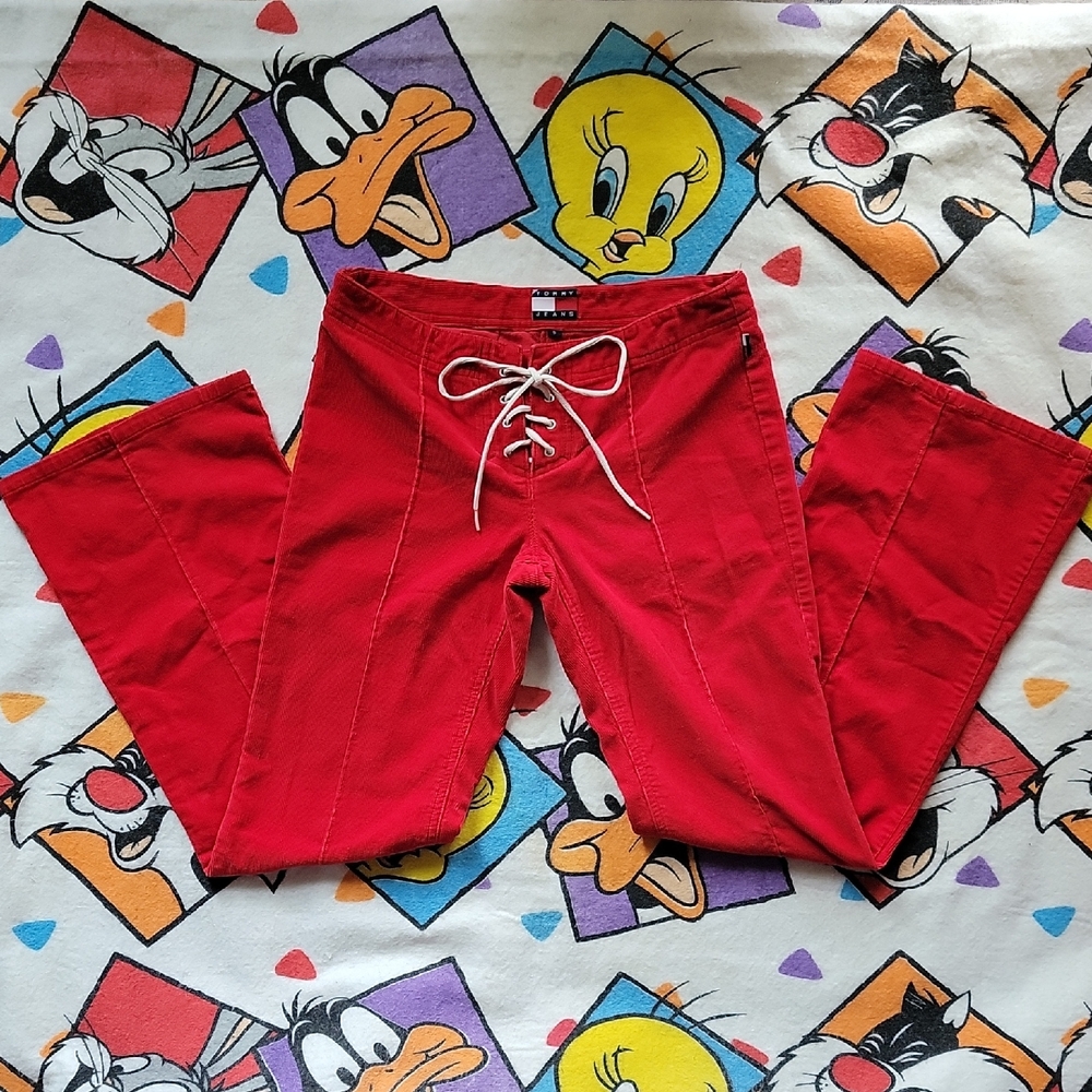 2000s  Tommy Jean Y2k Corduroy Flared Pants Size 5 Jrs